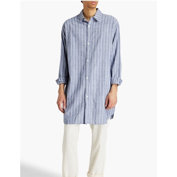 SMR DAYS Striped Slub Cotton Button Down Shirt Size Medium - Picture 1 of 11